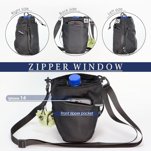 Multi-Function Crossbody Bag - Dog Walking Bag with Built-in Poop Bag Dispenser, Insulated Water Bottle Carrier & Waterproof Treat Pouch, Travel Toiletry Organizer for Pet Training, Hiking, Daily Use - Image 6