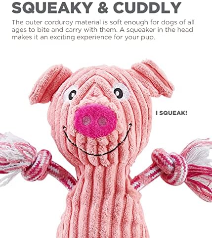 Outward Hound by Charming Pet Ranch Roperz Pig Plush Squeaky Dog Toy - Image 7