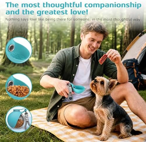 Portable Dog Water Bottle for Walking,10oz Stainless Steel Pet Water Dispenser with Foldable Silicone Bowl,Leak-Proof Puppy Water Bottle for Small Dogs,Cats,Hiking,Travel Outdoor Use(Blue) - Image 2