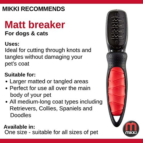 Mikki Dog, Cat Matt Breaker Rake - Matt and Tangle Remover - De-Matting Comb Tool for Pets - Image 7