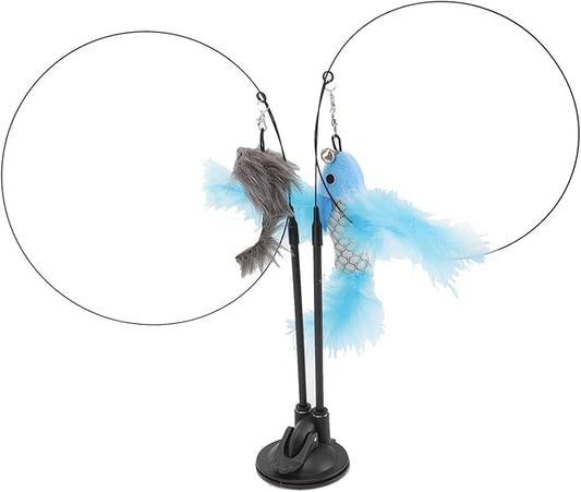 Pssopp Cat Toys, Wire Interactive Cat Wand Toy for Indoor