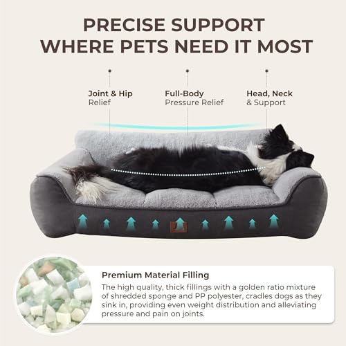 XL Extra Thick Orthopedic Bolster Dog Bed for Large Dogs - Image 2