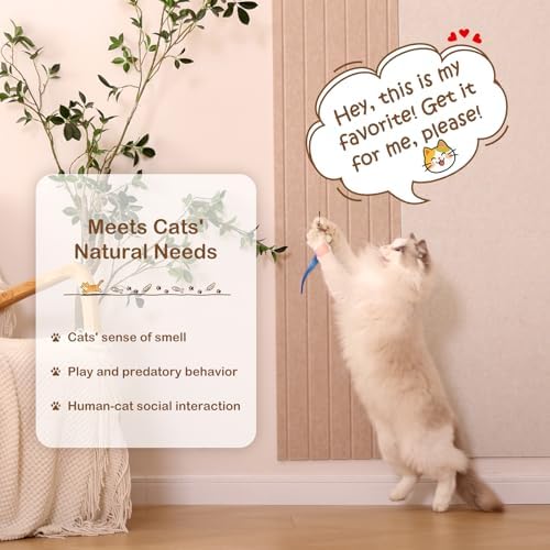 Retractable Cat Wand with 4 Feather Refills for Indoor Cats - Image 2