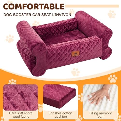 Dog Car Seat for Medium/Large Dogs up to 60LBS Memory Foam Dog Booster Seat - Image 7