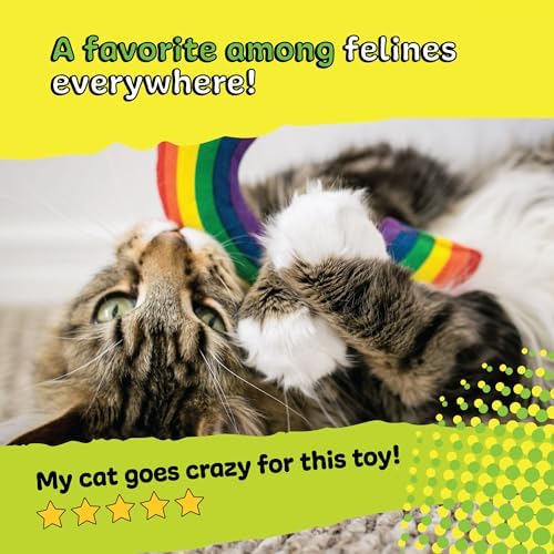 Yeowww! Catnip Rainbow Toy for Cats - Colorful Arch Shape - Durable Cotton Twill - Made in the USA - Stuffed with Organically Grown Catnip - Image 7
