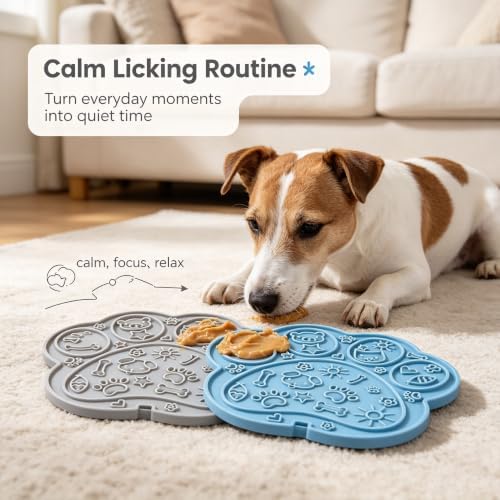 Paw Shaped Lick Mat for Dogs and Cats with Suction Cups 2-Pack - Image 2