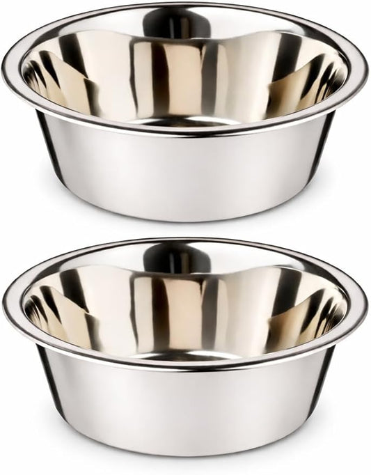 Stainless Steel Dog and Cat Bowls, Pack of 2, Replacement Bowl for Pets (29oz)