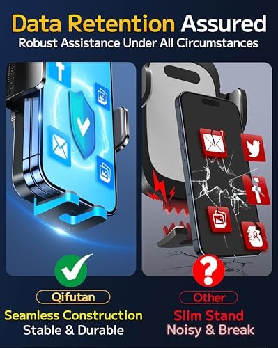 Qifutan Dash Mounted Holders Phone Holders for Your Car Phone Mount for Car Windshield Dashboard Air Vent Universal Desk Mounts Hands Free Automobile Cell Phone Holder Fit for iPhone Smartphone - Image 7