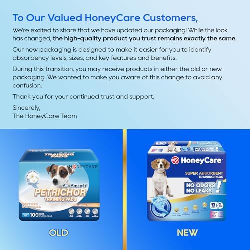 HONEY CARE All-Absorb, Large 22" x 23", 100 Count, Dog and Puppy Training Pads, Ultra Absorbent and Odor Eliminating, Leak-Proof 5-Layer Potty Training Pads with Quick-Dry Surface, Blue, A01 - Image 2