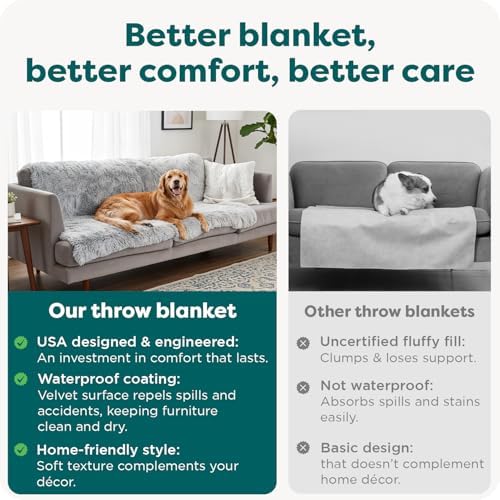 Furhaven Waterproof Throw Blanket for Dogs & Indoor Cats, Reversible Protective Pet Blanket, Extra Large, Long Faux Fur & Velvet, Gray - Image 7