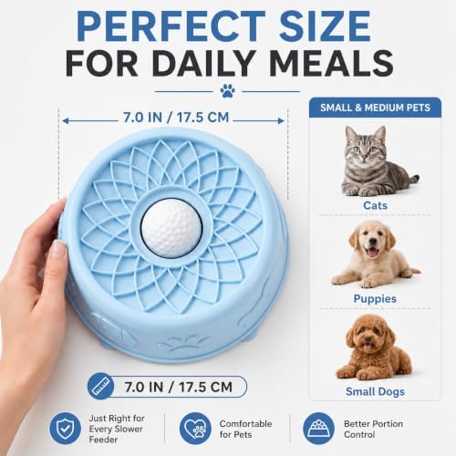 2-in-1 Slow Feeder Dog Bowl & Lick Mat with Rolling Ball for Dogs&Cats - Image 6