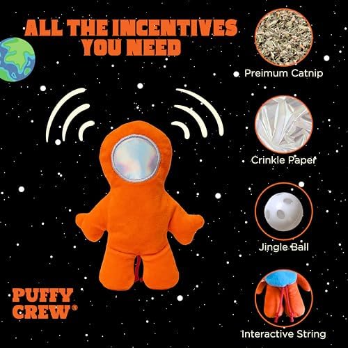 Interactive Catnip Cat Plush Toy, Space Travel Theme, 5‘’, for All Breed Size Cats (Astronaut) - Image 2