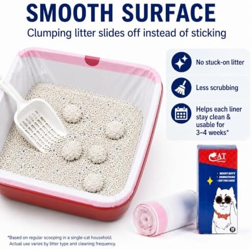Litter Box Liners Jumbo, 20 Count Cat Box Liners, Durability, Thickness,Handy Drawstring, Leak-Proof (2 Boxes/20 Count, Unscented) - Image 6