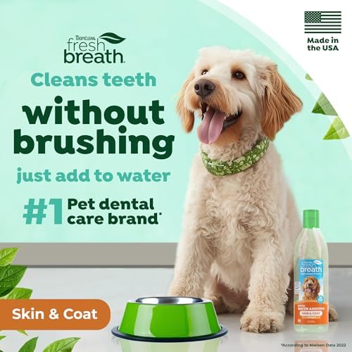 TropiClean Fresh Breath Water Additive for Skin Health Support, 16oz - Image 2