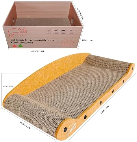Cat Scratcher Bed 27 Inch Cat Couch Scratcher &16 Inch Cat Scratch Box with Refillable Scratch Pad Cat Scratchers for Indoor Cats Durable Extra Large Cats Lounger Furniture Protector - Image 7