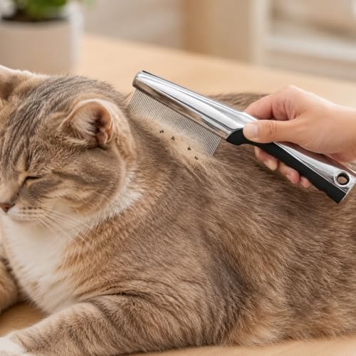 Resco Professional Flea and Face Comb, Anti-Static for Grooming Pets Very Fine Pin Spacing, Chrome - Image 5