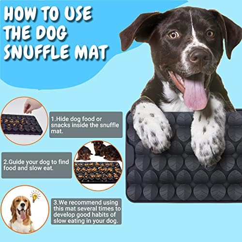 Silicone Snuffle Mat for Dogs Slow Feeder Lick Mat with Suction Cups Dogs Sniff Mat Dogs & Cats Entertainment Toys for Boredom(Black) - Image 2