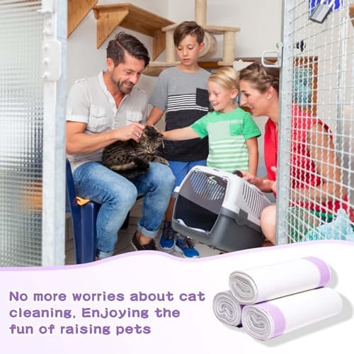 Elzrghs Cat Litter Box Liners Large, 60 Pack Jumbo Drawstring Cat Litter Bags, Extra Thick Litter Pan Liners Heavy Duty 36"x16" - Image 7
