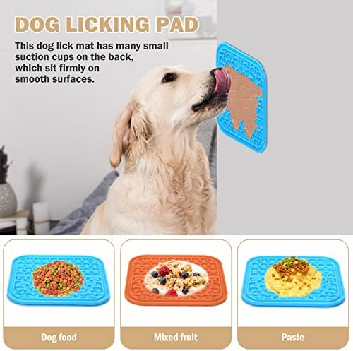 Lick Mat for Dogs - Slow Feeder Licking Mat with Suction Cups for Peanut Butter, Food Treats & Yogurt - 4 Pack - Image 2
