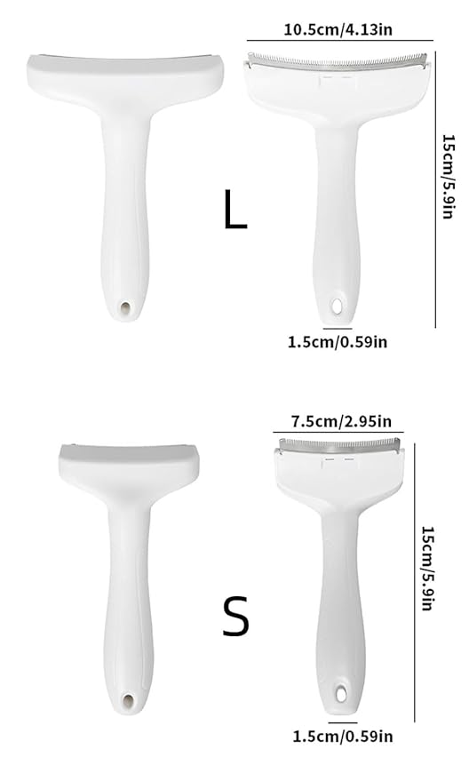 V-Tooth Deshedding Comb, Pet Hair Removal Tool, Multifunctional Hairs Removal Brush, Cat Dog Grooming Brush, Tight V-shaped Comb Teeth To Effectively Remove Pet Hair Loss (White, Large)