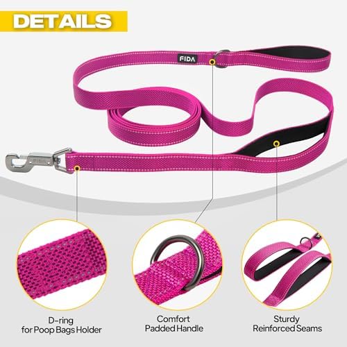 Fida 10 FT Heavy Duty Dog Leash, Dual Padded Handles for Medium Large Dogs - Image 6