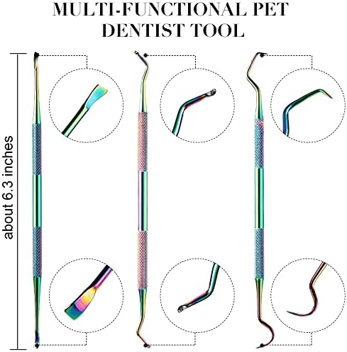 Hotop Dog Tooth Scaler Scraper Dental Tool Stainless Steel,Rainbow Color - Image 2