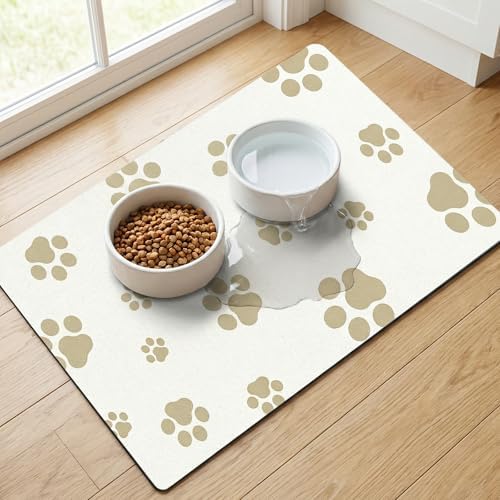 Pet Feeding Mat Dog Cat Food Mat Absorbent No Stains Quick Dry Rubber Bottom Anti-Slip Water Bowl Mats Easy to Clean for Indoor Pet Placemats Water Dispenser Mat - Image 7