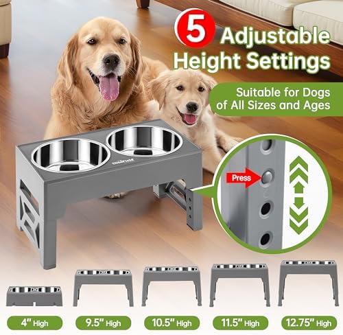 EliteField Elevated Dog Bowls, 2 Stainless Steel Bowls (2-Year Warranty) - Image 2