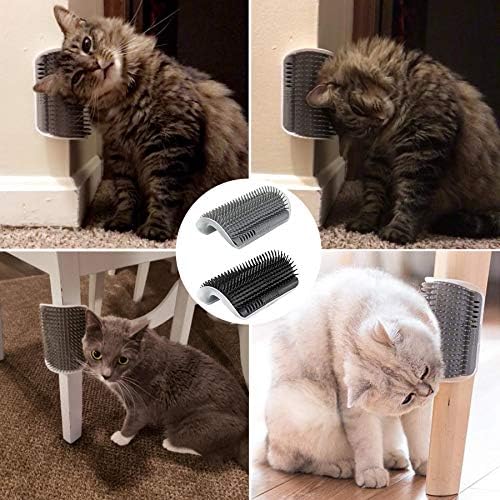 Dbuy 3 Pack Cat Grooming Set - Self Groomer Massage Combs with Catnip, Mitts Brush Gloves for Short and Long Fur, Hair Remover Tool - Image 5