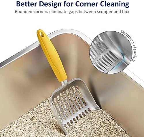 WePet Cat Litter Scoop, Aluminum Alloy Sifter, Kitty Metal Scooper, Deep Shovel, Long Handle, Poop Sifting, Kitten Pooper Lifter, Durable, Heavy Duty, for Litter Box - Image 5