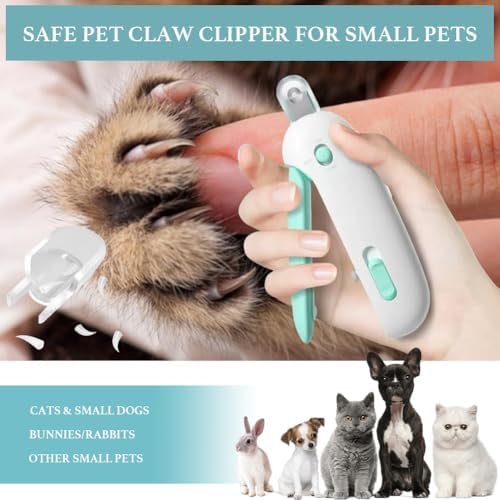 Cat Nail Clipper, Cat Nail Trimmer with Adjustable 3-Size Trimming Hole & Hidden Nail File, Anti-Splash Claw Cutter with Debris Catcher for Kittens, Adjustable Aperture Pet Blue Nail Clippers - Image 2