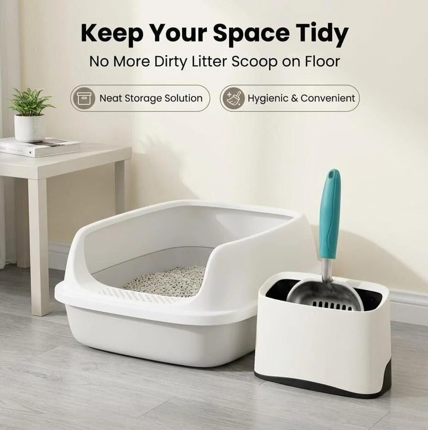 Heavy Duty Cat Litter Scoop with Holder - All Metal Cat Litter Scooper with Holder - Speed Sifter Litter Box Scooper Captures All Clumps - Aluminum Cats Litter Scooper - Image 6