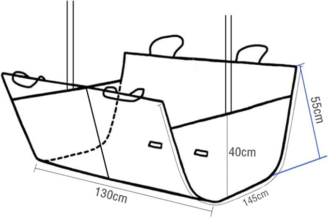 Dog Car Seat Cover - Heavy Duty Dog Hammock with Side Flaps - Waterproof/Scratch Proof/Nonslip Padded Pet Seat Cover - Universal fits All Cars