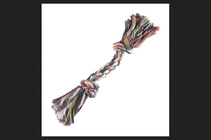 Boss Pet 03877 Multi-Color Rope with Knotted Ends Dog Toy Tug