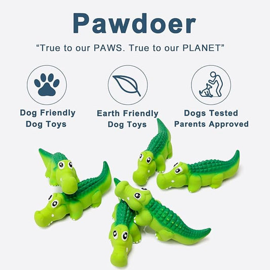 Squeaky Dog Toys for Medium Dogs, Soft Latex Squeaky Dog Ball, Cute Funny Squeak Crocodile Pet Toys