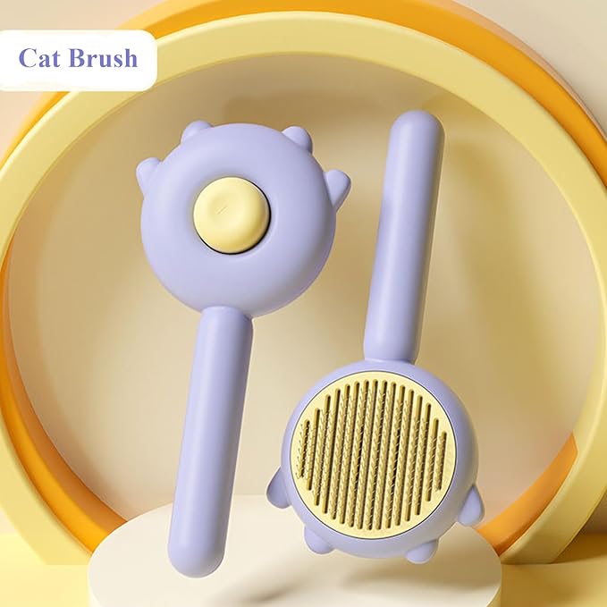 Magic Pet Comb, Pet Hair Cleaner Brush, Pet Grooming Cat and Dog Brush, Self Cleaning Cat Brush, Cat Grooming Brush, Cat Shedding Brush, Cat Brush for Long Hair Cats (Purple)