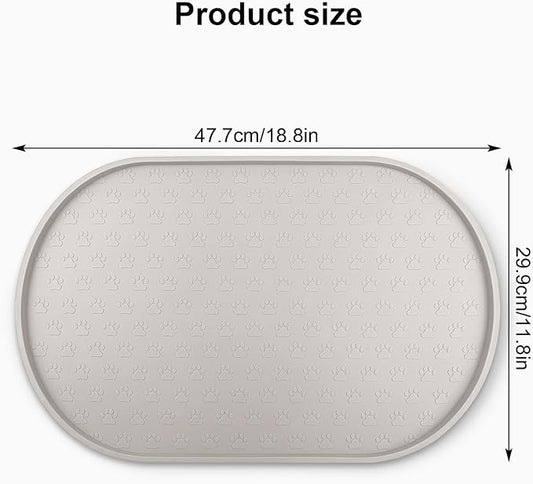 KPWACD Dog Food Mat Anti-Slip Bowl Mats for Food and Water, High-Lips Waterproof Pet Placemat Prevent Messy Spills to Floor, Silicone Puppy Feeding Trays for Large Medium Small Dogs Cats
