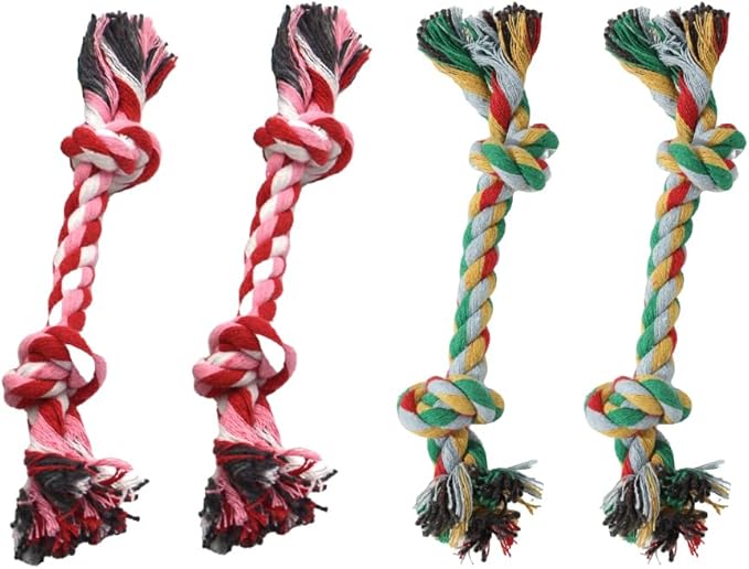 Puppy Rope Toys for Small Dogs - Puppy Teething Toys - Knots Dog Toy for Smart Newborn Pet and High Active Puppies - Doggy Mini Dental Pack of 4