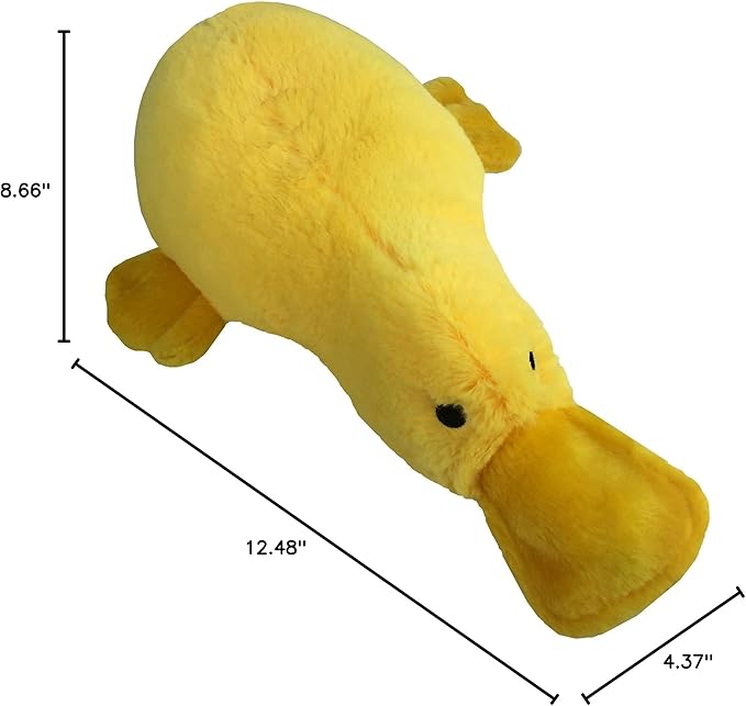 Pet Lou 15 Inch Platypus Plush Dog Chew Toy with Squeakers & Crinkle Paper, Durable Super-Soft Stuffed Promo Dog Toy for Interactive Fetch & Play