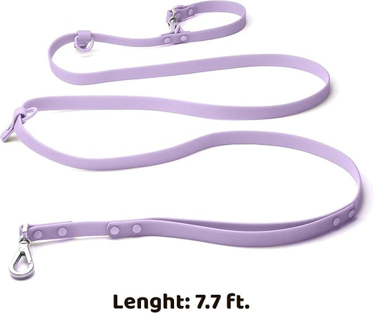 Heavy Duty Hands Free Dog Leash for Medium to Large Dogs for Comfortable Running, Jogging Walking | Dual D-Rings | Soft Padded Traffic Handle | Both Ends 360 Rotating Carabiners (Leash Length 7.7 ft)
