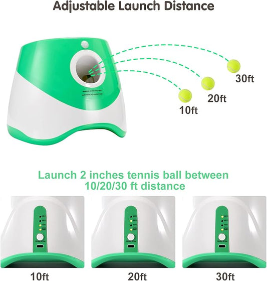Automatic Dog Ball Thrower with 3 Interactive Tennis Balls, Electric Pet Dog Ball Launcher Interactive Dog Toy,Adjustable Distance Settings for Indoor and Outdoor Play