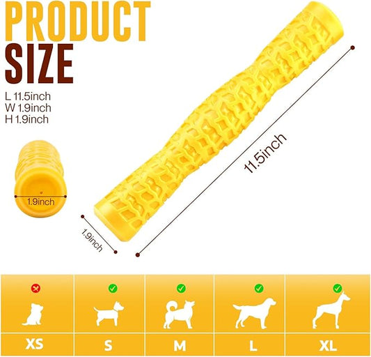 Dog Squeaky Toys Interactive Dog Toys for Aggressive Chewers Tough Rubber Chew Toys for Medium/Large Breed, Indestructible Puppy Chew Toys for Teething (Yellow)