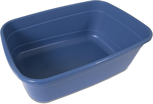 Petmate Cat Litter Box - High Capacity, Open for Large Cats Blue, Made in USA