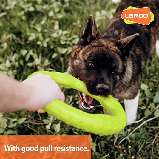 LaRoo Dog Flying Ring Toys,Floating Flying Dog Disc Toys,Summer Pet Training Outdoor Durable Chew Toys for Medium and Large Dogs (Medium Green/22cm)