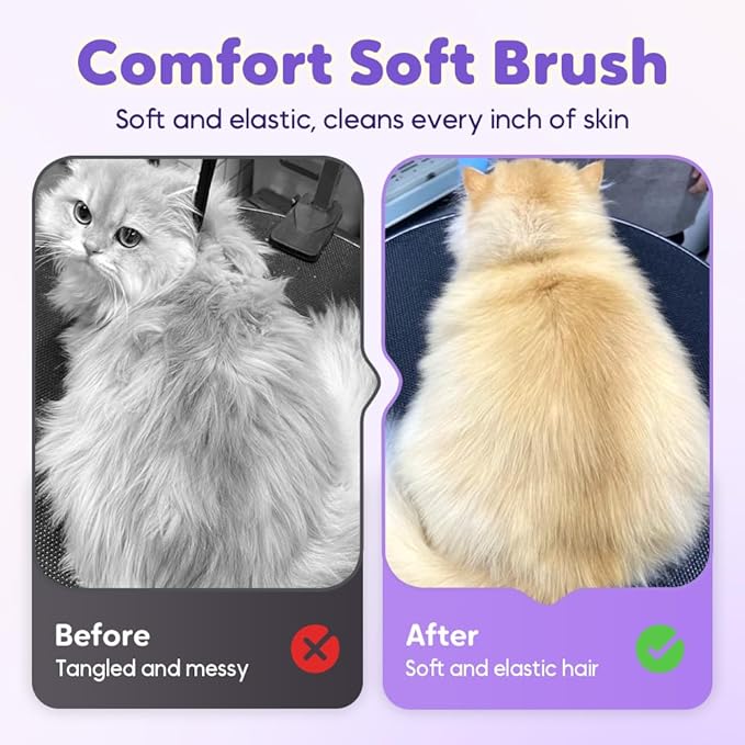 Pet Steam Groomer Comb,2024 Upgraded 3 in 1 Cat Steam Brush Pet Hair Steamy Brushes,Grooming Comb Tool for Pets Hair Removal with Steam for Massage Cleaning Shedding (Pouple, Short)
