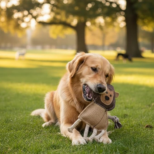 Natural Jute Dog Chew Toy – Lion Shape, Tough & Durable Puppy Teething Toy, Safe Eco-Friendly Chew, Interactive Training & Play Toy for Small, Medium & Large Dogs