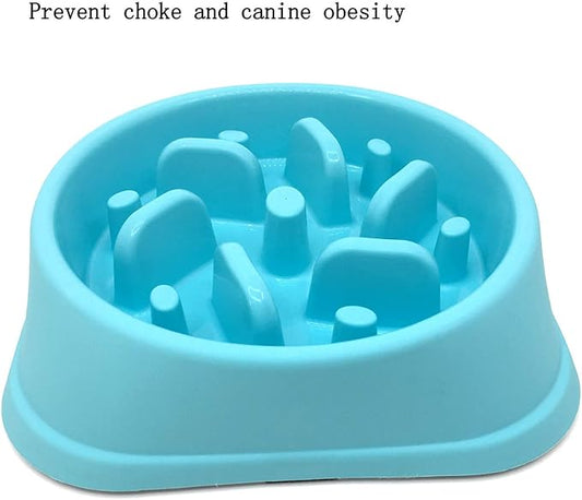 WenYing Slow Feeder Puzzle Dog Bowls, Interactive Bloat Stop Bowl, Food Water Fun Feeding, Non-Slip Anti Choke Healthy Diet, Blue