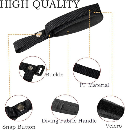 2 Pack Adjustable Wrist Strap for Dog Leash, Dog Leash Wrist Safety Strap for Hands Free, Soft Comfortable Diving Fabric, Black Color