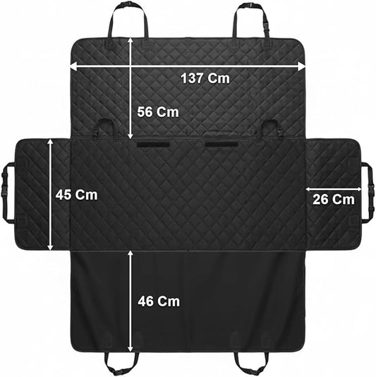 Upgraded Dog Car Seat Cover for Back Seat 600D Heavy Duty Waterproof & Scratchproof Pet Hammock, Non-Slip Back Seat Protector for Dogs, Universal Fit for Cars, SUVs & Trucks