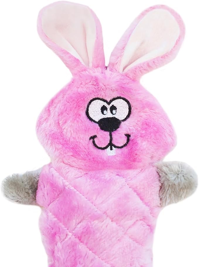 ZippyPaws Jigglerz - Dog Squeaky Toys to Keep Them Busy, Funny Animal Plush for Small, Medium, & Large Dogs, Cute Stuffed Puppy Toy, Pet Product, Gift for All Breeds, Interactive Squeaker - Bunny